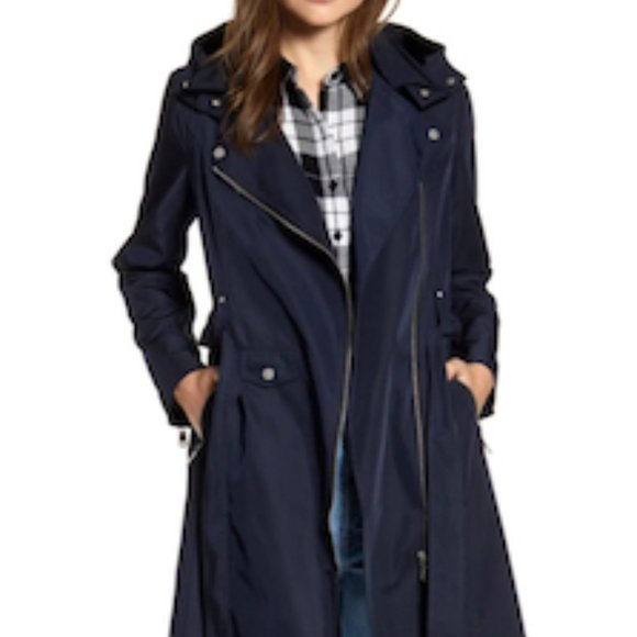 Gorgeous BNWT AVEC LES FILLES Water Resistant Moto Trench Coat - Picture 2 of 6
